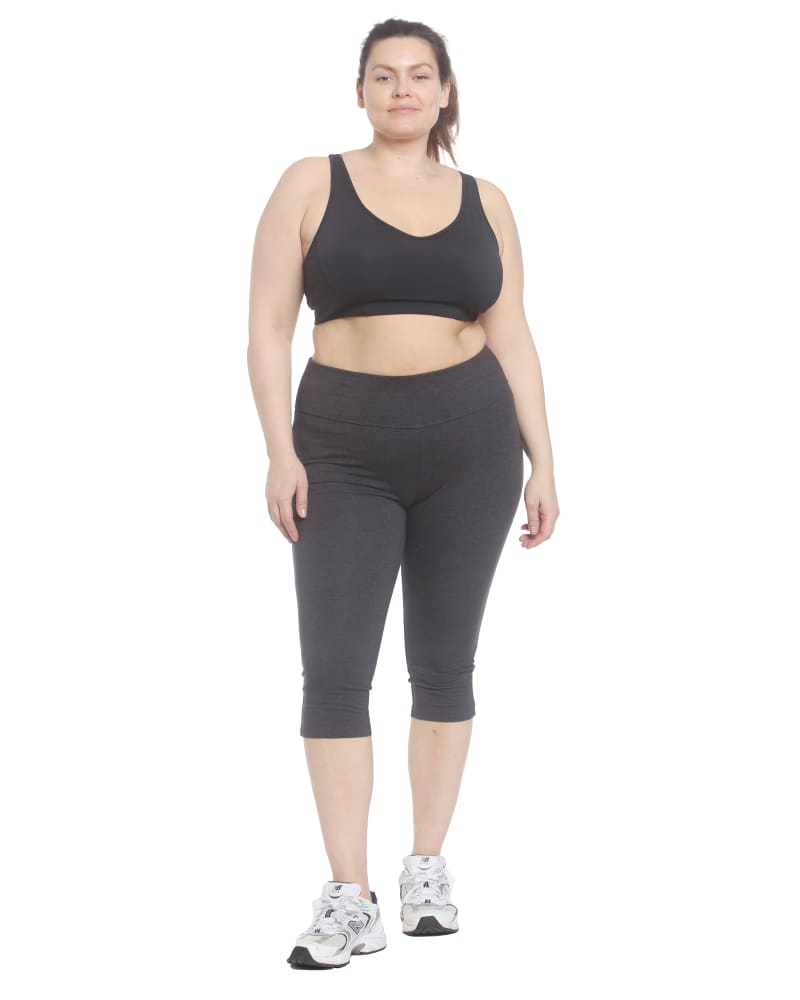 Front of plus size Zuri Sporty Capri Legging by Spalding | Dia&Co | dia_product_style_image_id:197755